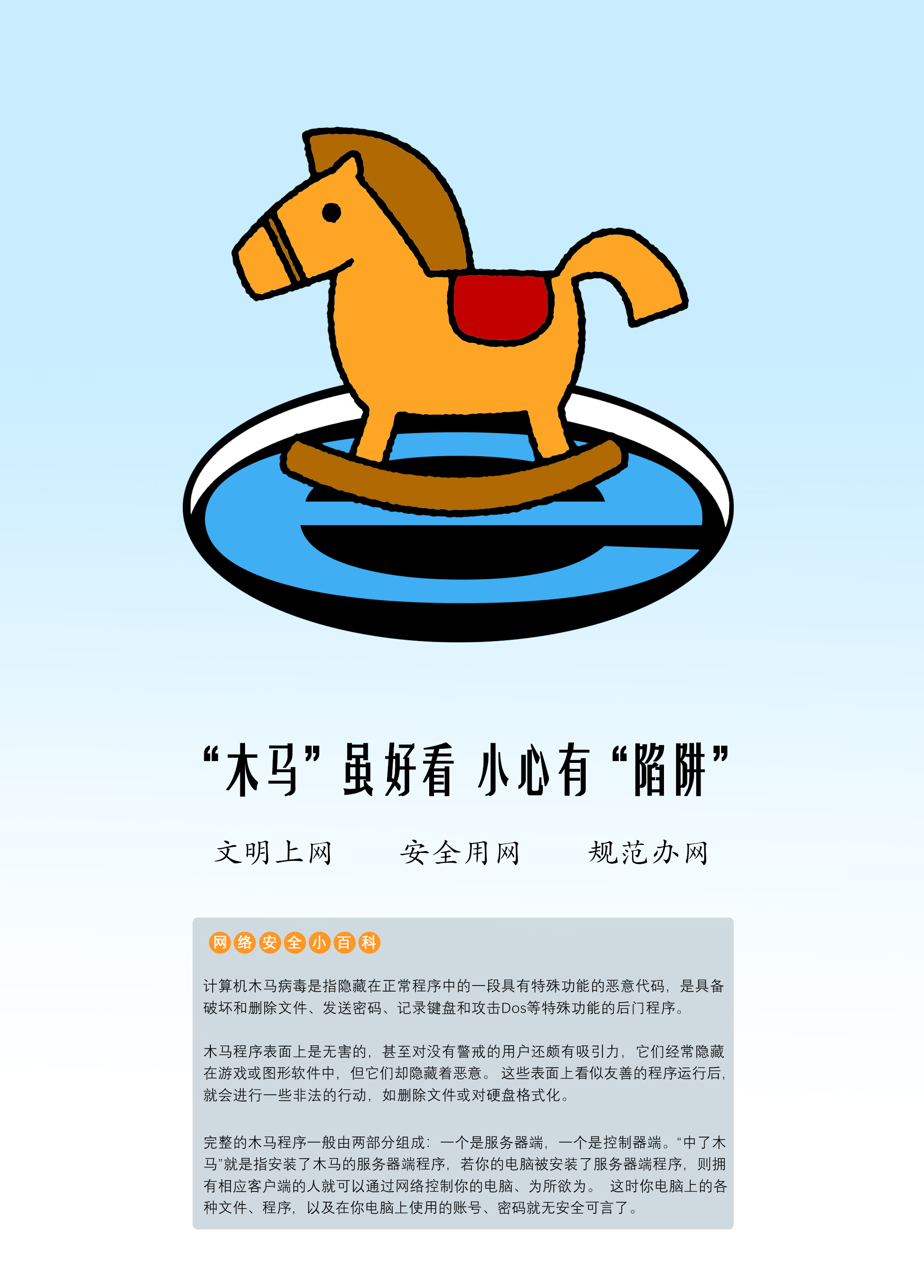 网络安全公益海报《&ldquo;木马&rdquo;虽好看 小心有&ldquo;陷阱&rdquo;》