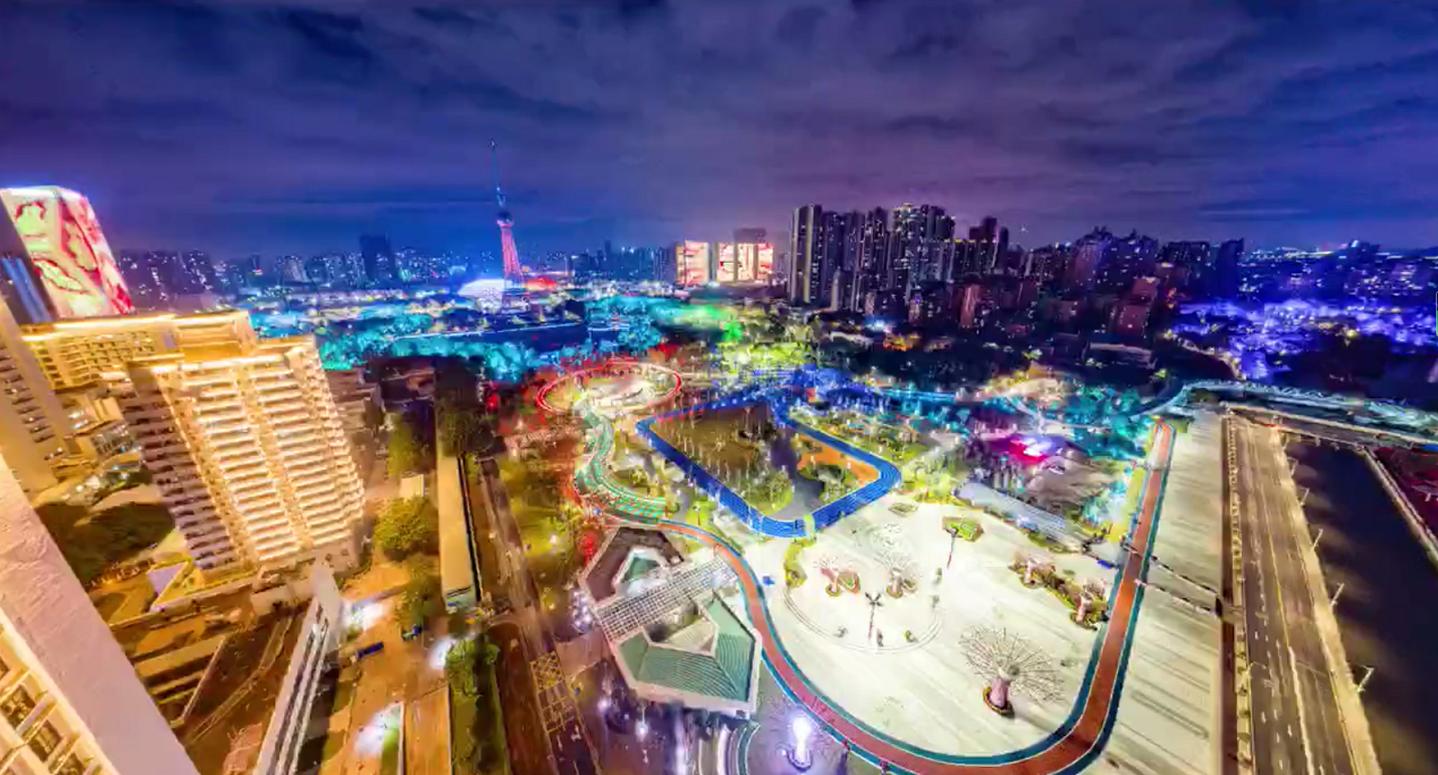 惊艳！俯瞰季华路-岭南大道绚烂夜景！