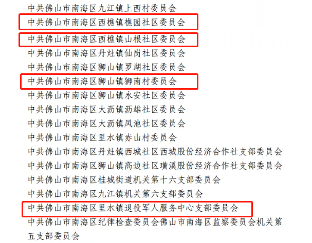 佛山市&ldquo;两优一先&rdquo;表彰，南海7名兵支书、兵委员上榜