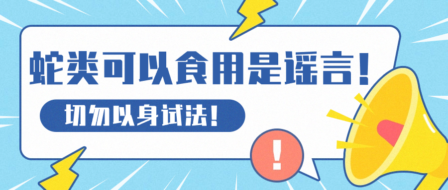 蛇类可以食用是谣言！切勿以身试法！
