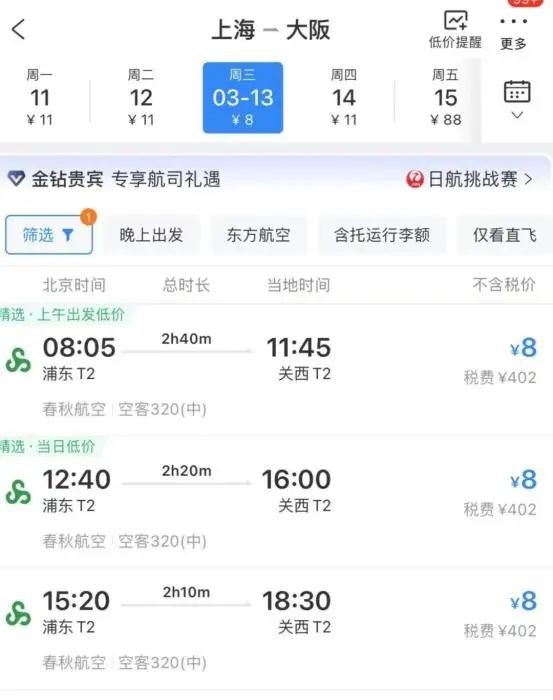 价格暴跌！一张机票仅8元