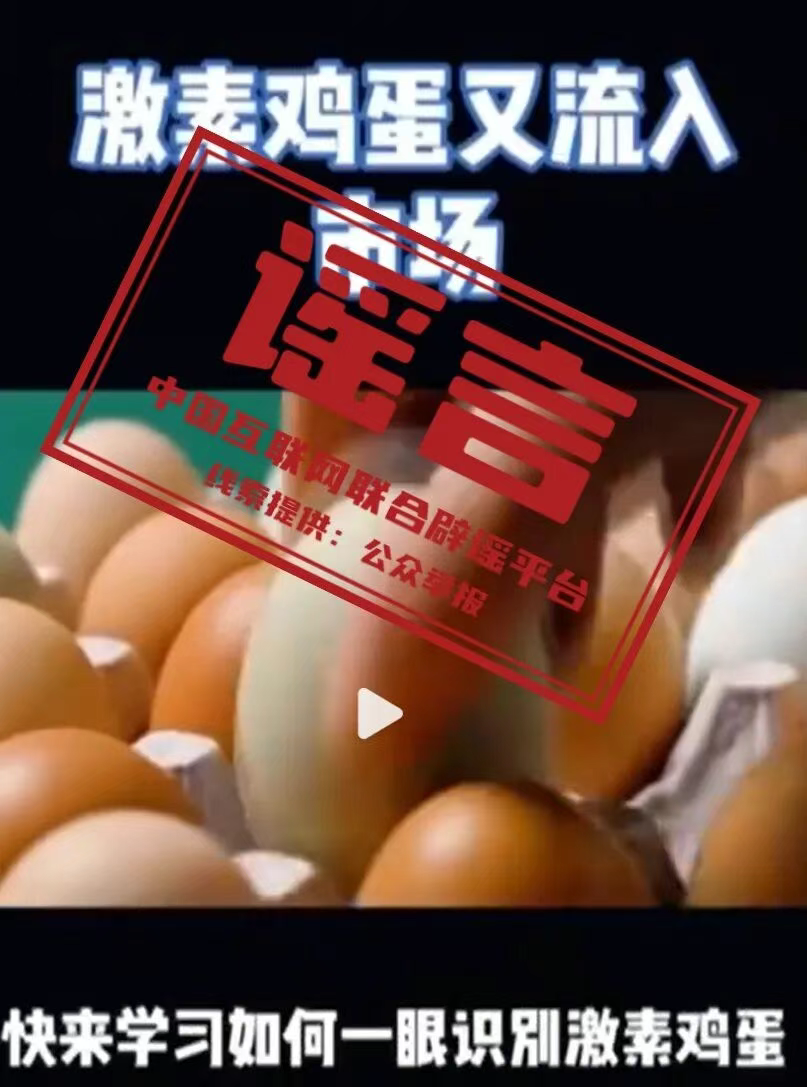  辟 谣 &ldquo;激素蛋大量流入市场&rdquo;系谣言