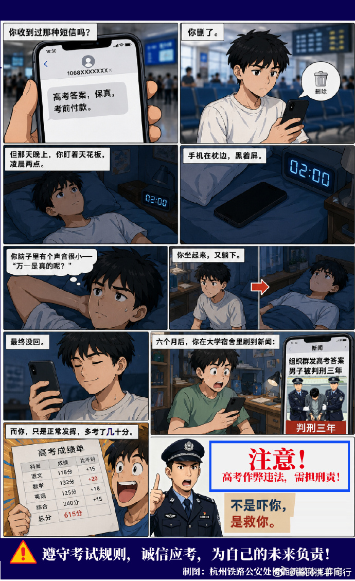 收到&ldquo;考前保真答案&rdquo;短信直接删！