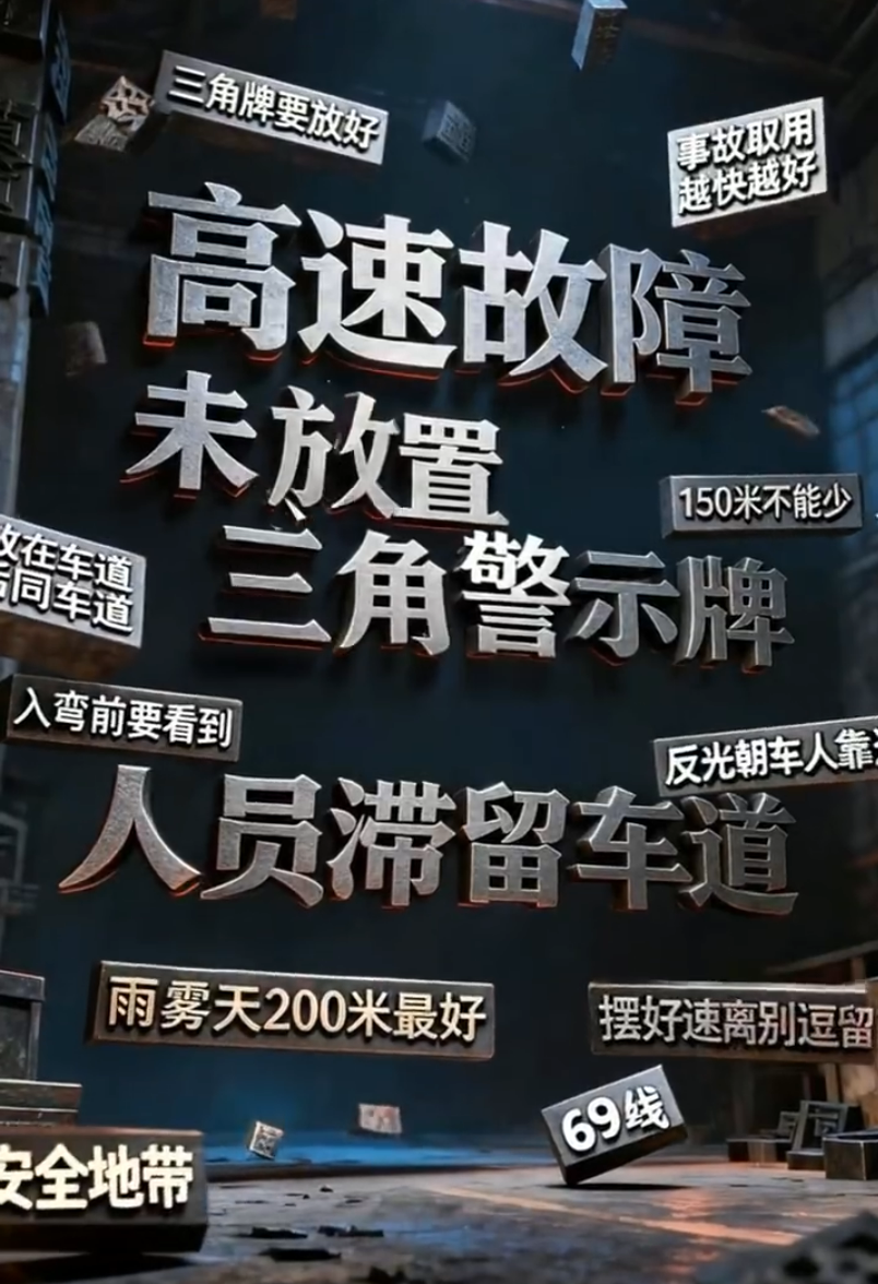 防范&ldquo;二次事故&rdquo;，三角警告牌的摆放很重要！