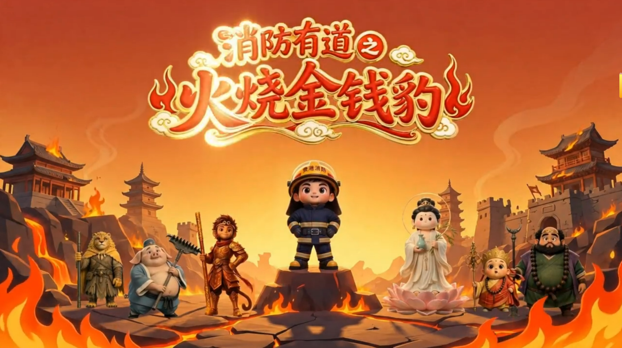 消防有道之火烧金钱豹