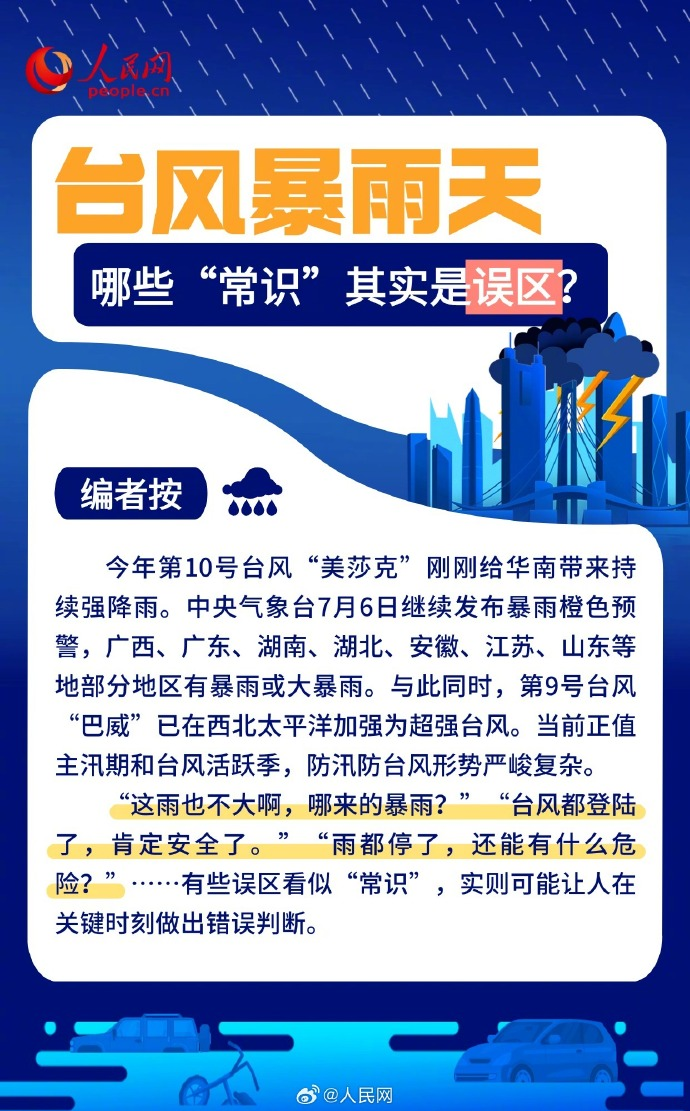 转扩！关于台风暴雨天的8个误区