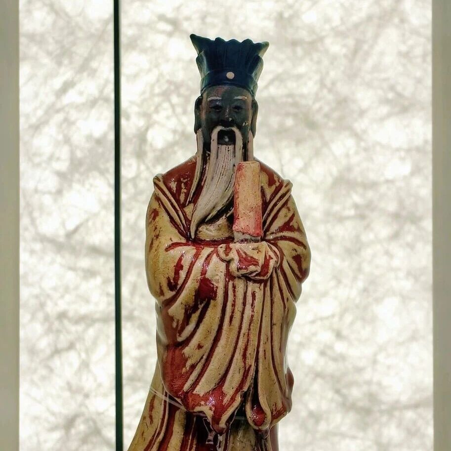 观展！釉火天成，儒风永驻&mdash;&mdash;品清代石湾窑红釉孔子立像